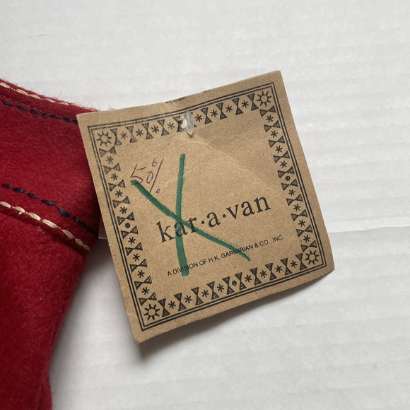 VTG Karavan Wool Button Skirt L Red Boho Folk Y2K Cottagecore Mod Lined NWT - Picture 5 of 8